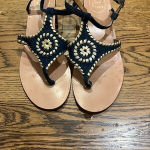 Jack Rogers Blue Sandals with Intricate Beadwork